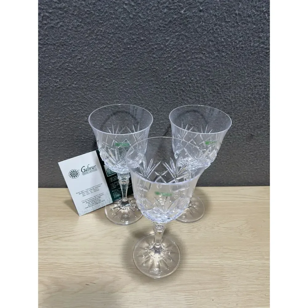 Galway ORANMORE Red Wine Irish Crystal Glasses Set of 3